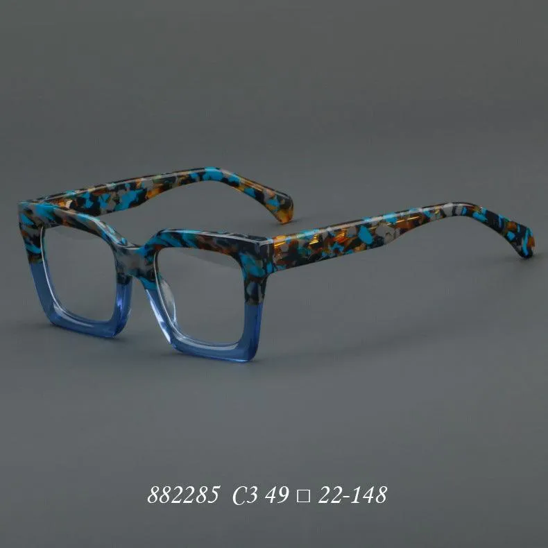 Acetate Patchwork Thick Square Eyeglasses A882285