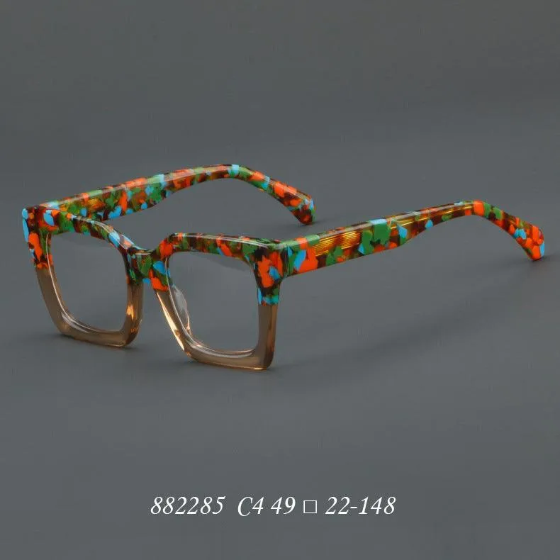 Acetate Patchwork Thick Square Eyeglasses A882285