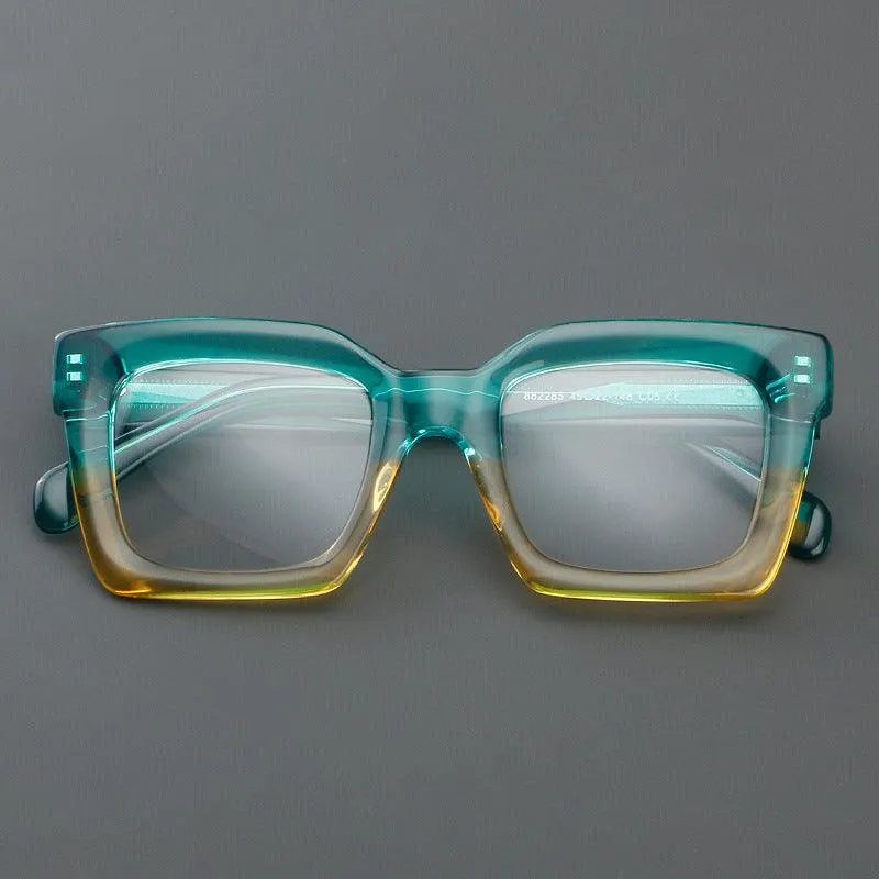 Acetate Patchwork Thick Square Eyeglasses A882285