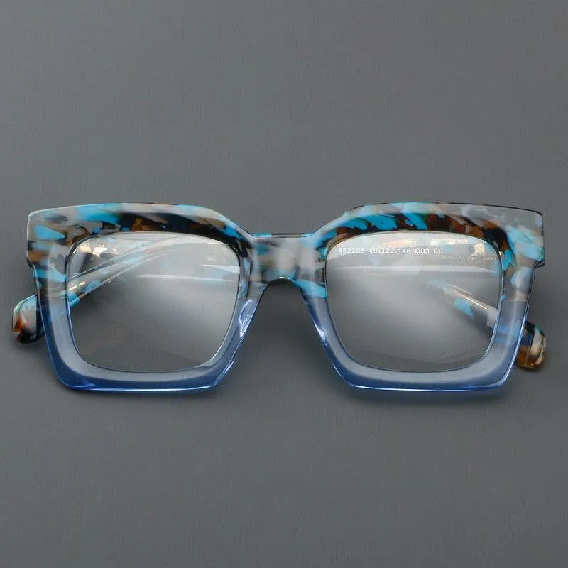 Acetate Patchwork Thick Square Eyeglasses A882285