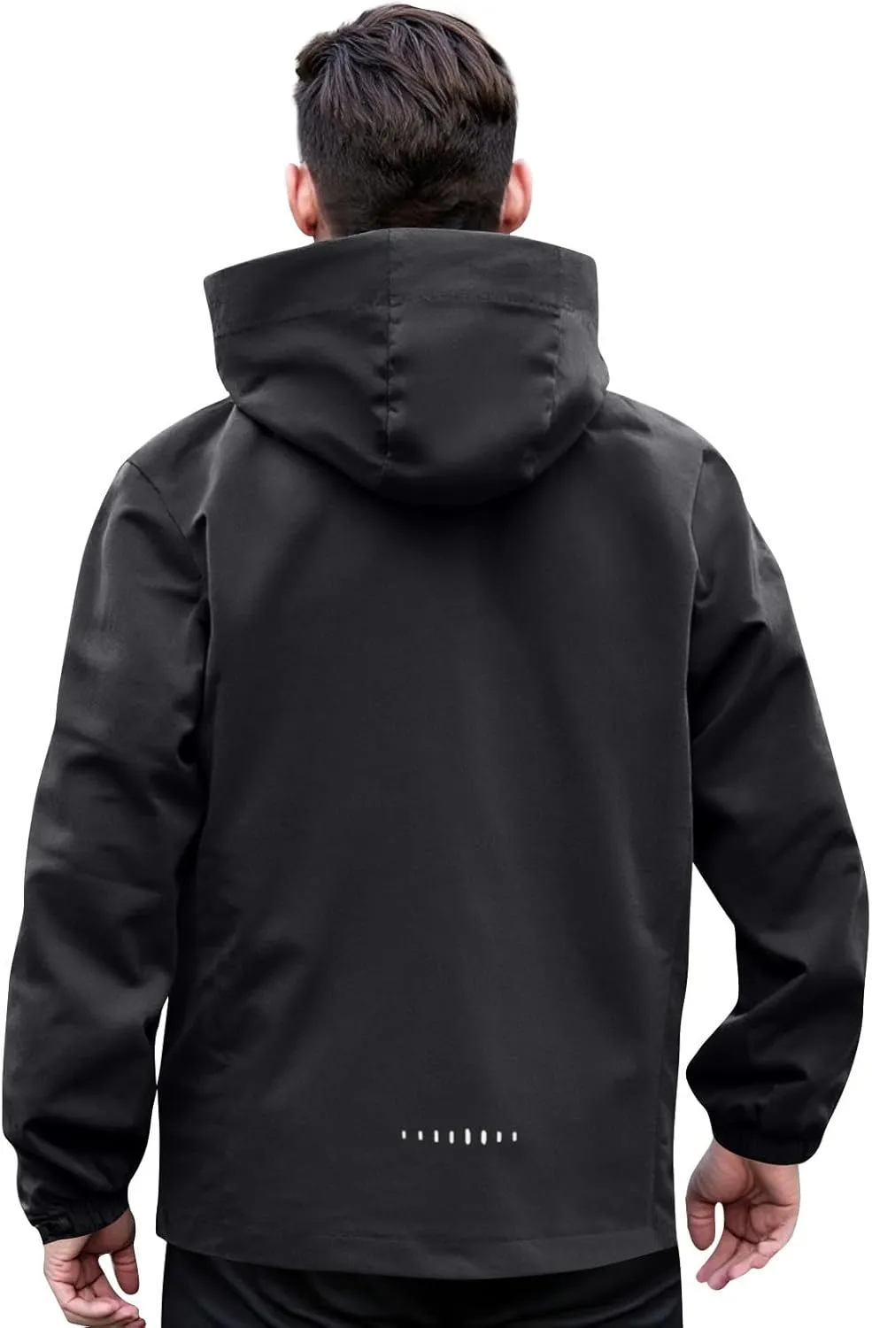 ADHOWBEW Windbreaker Jacket Men Big and Tall Work Poncho Waterproof Hooded for Fishing Golf Hiking Outdoor Outerwear