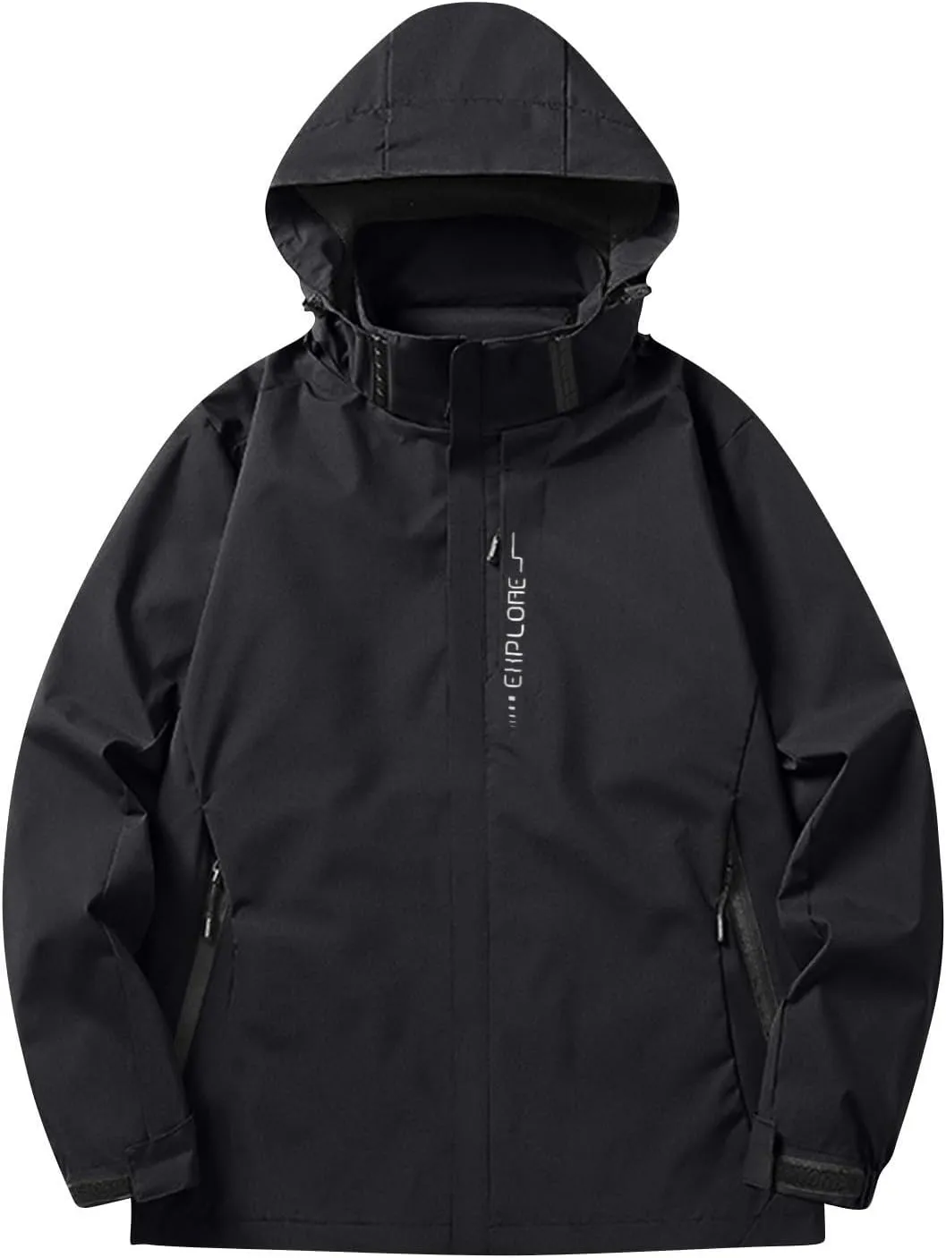 ADHOWBEW Windbreaker Jacket Men Big and Tall Work Poncho Waterproof Hooded for Fishing Golf Hiking Outdoor Outerwear
