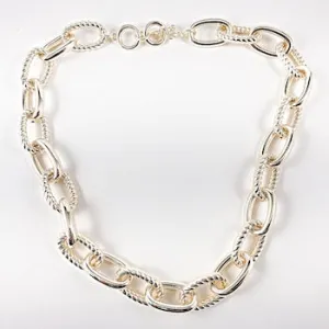 Beautiful Thick Chain Link Gold Tone Brass Necklace
