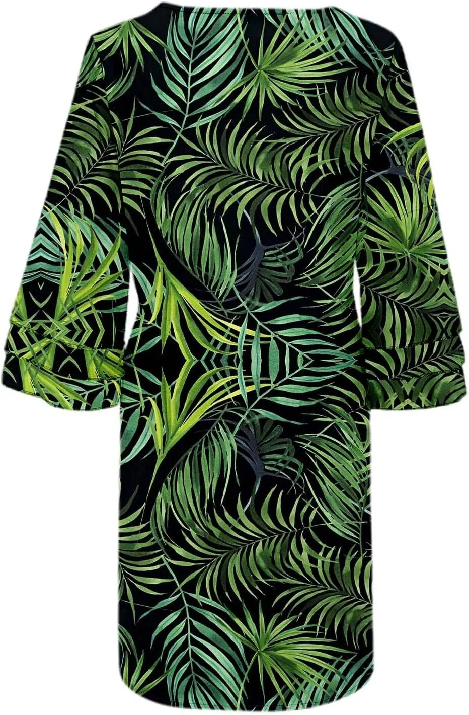 Boho Floral Mini Dress for Women | V Neck 3/4 Bell Sleeve Summer Dress, Flowy Loose Beach Dresses with Casual Chic Style