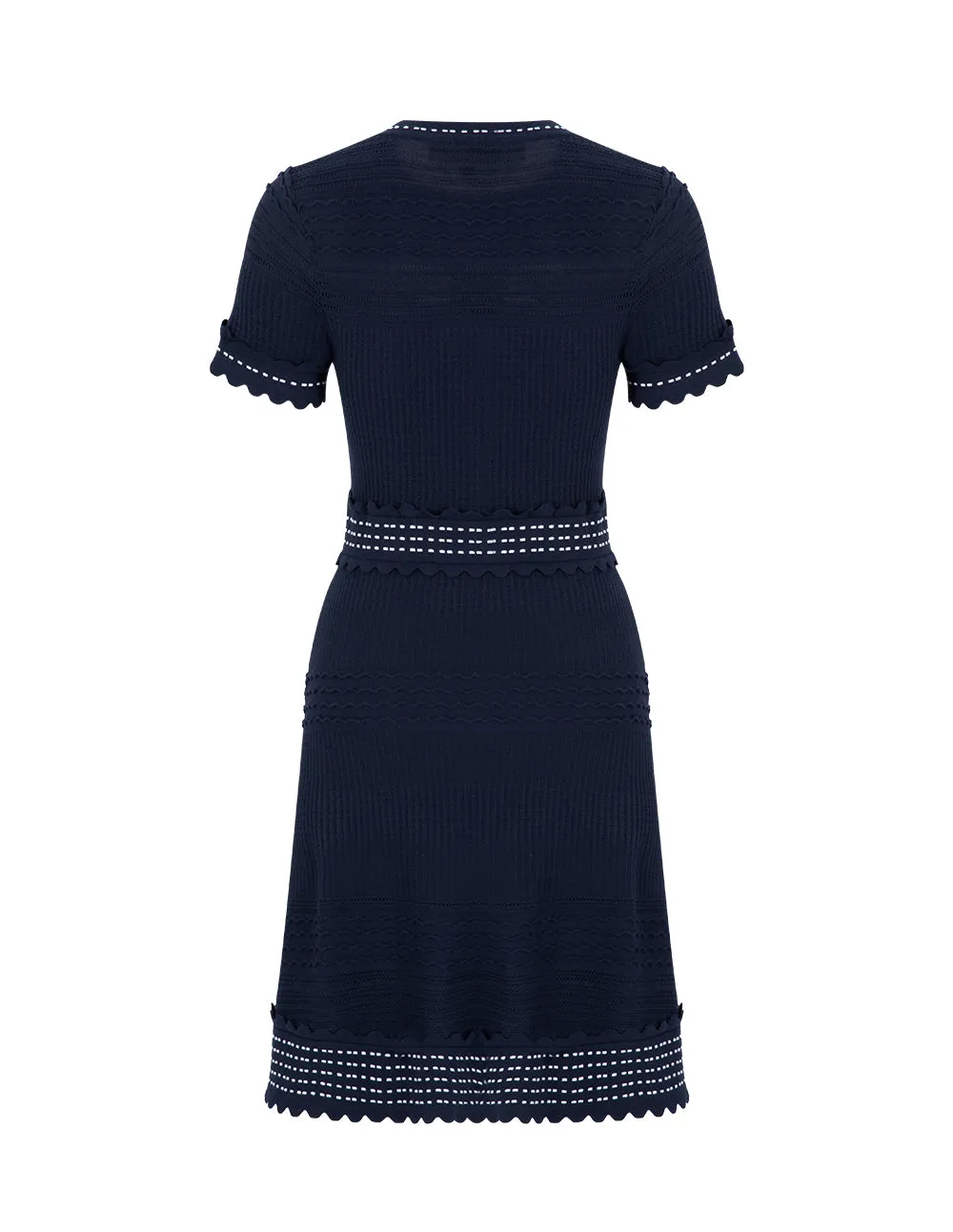 BORA AKSU Round Neck Short Sleeve A Line Dress
