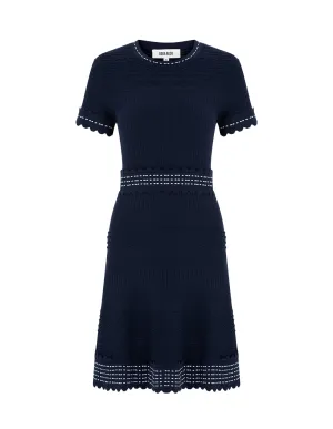 BORA AKSU Round Neck Short Sleeve A Line Dress
