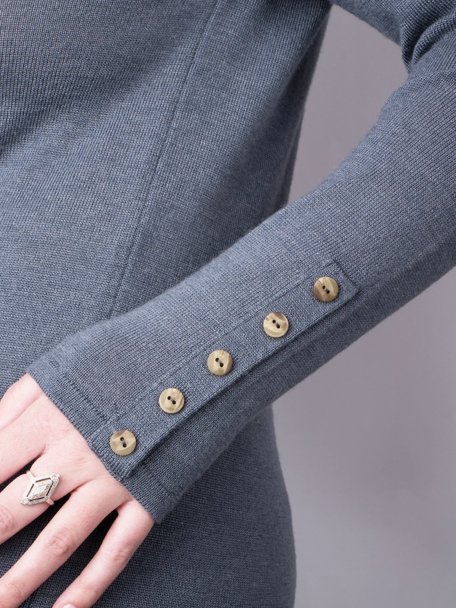 Button Neck Jumper - Slate