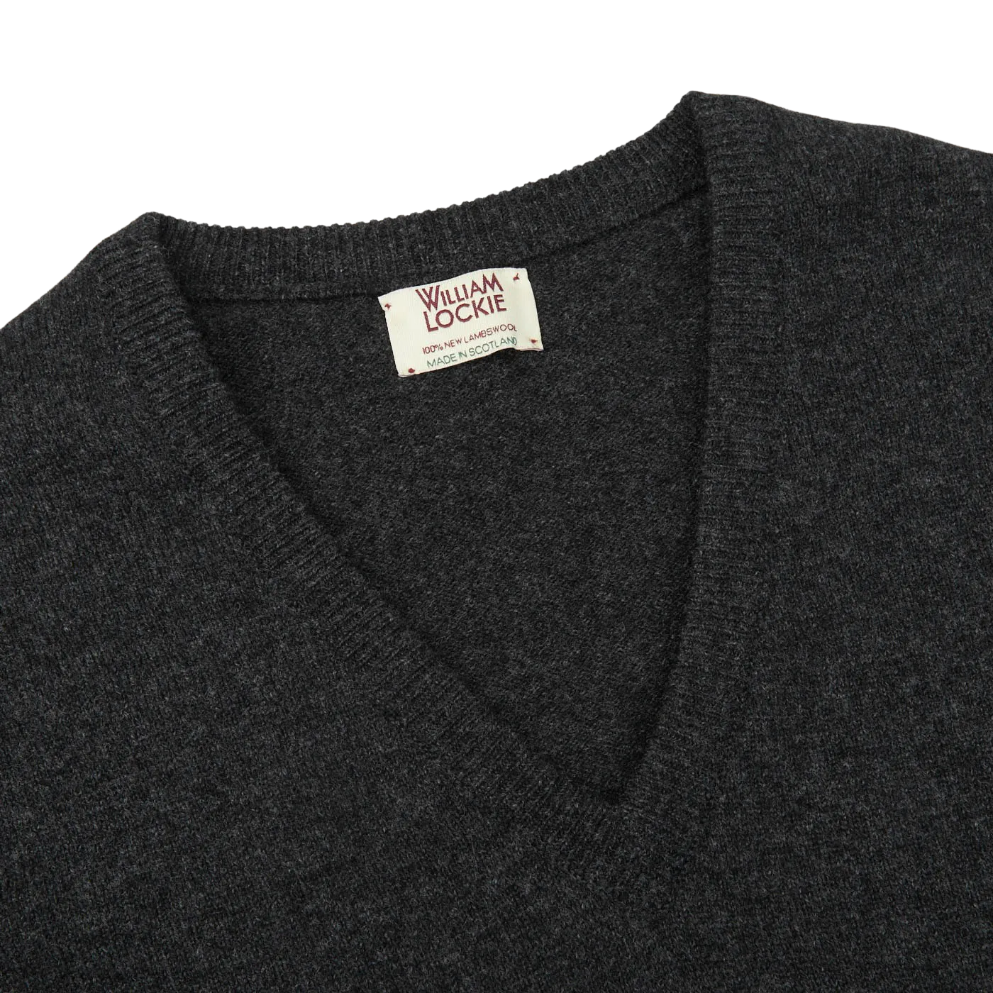 Charcoal Grey V-neck Lambswool Sweater