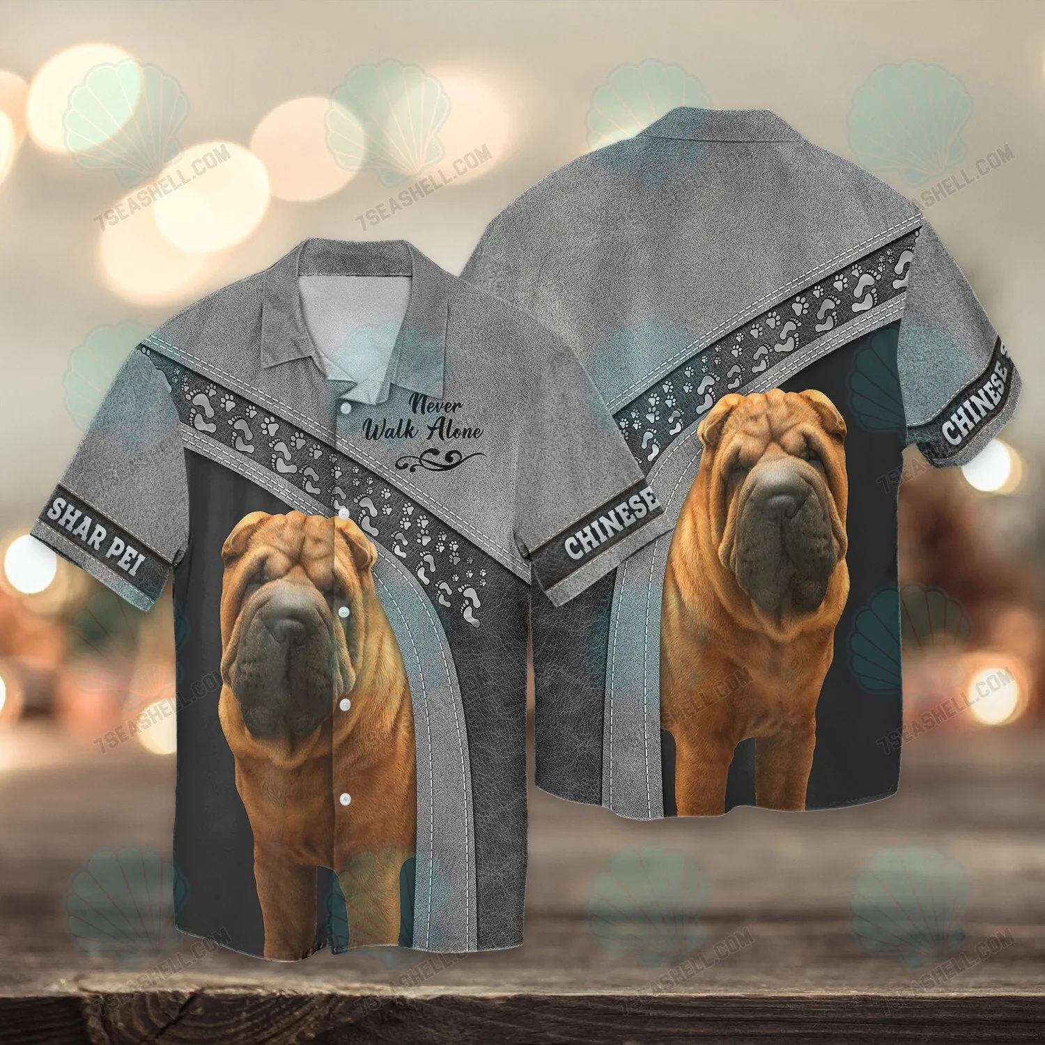 Chinese Shar Pei Never Walk Alone 3D Full Print Shirts, Christmas Shirt for Dog Lovers