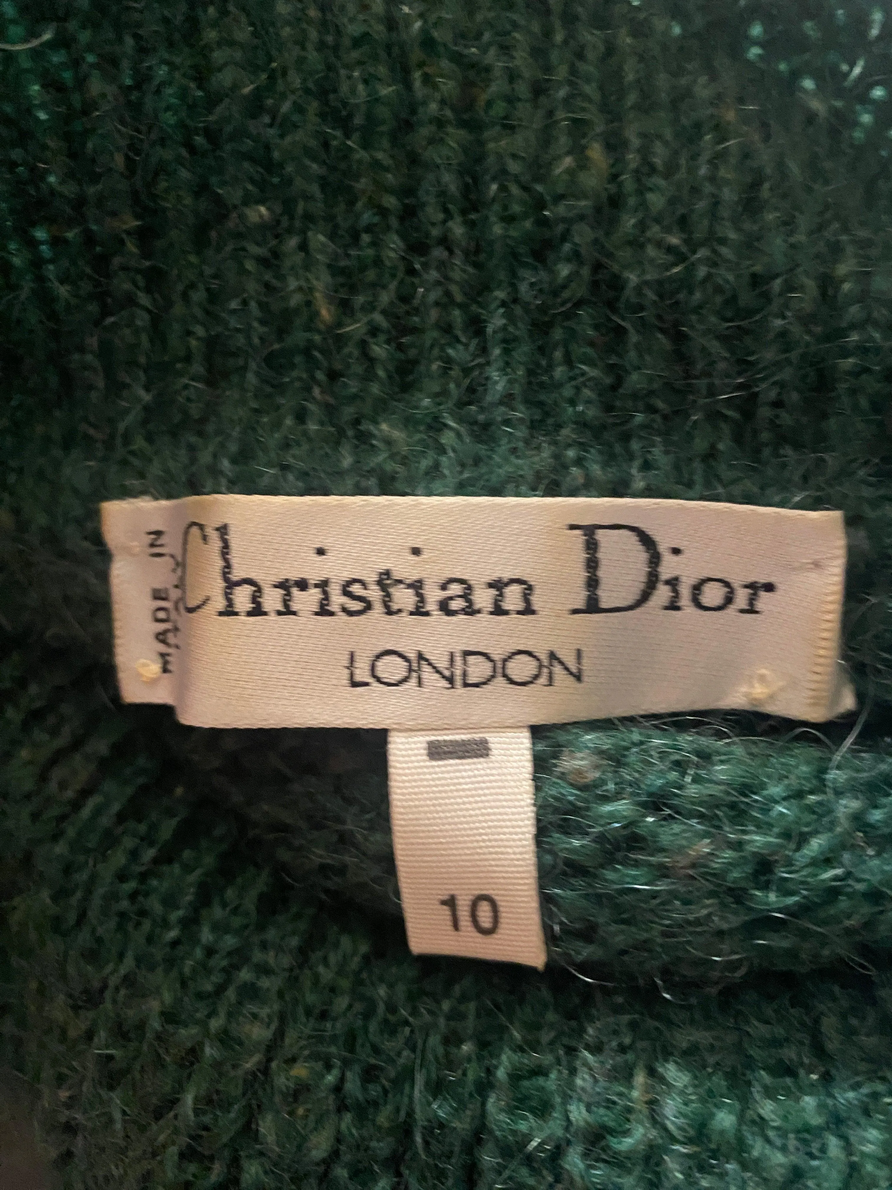 Christian Dior Knitted Green Dress