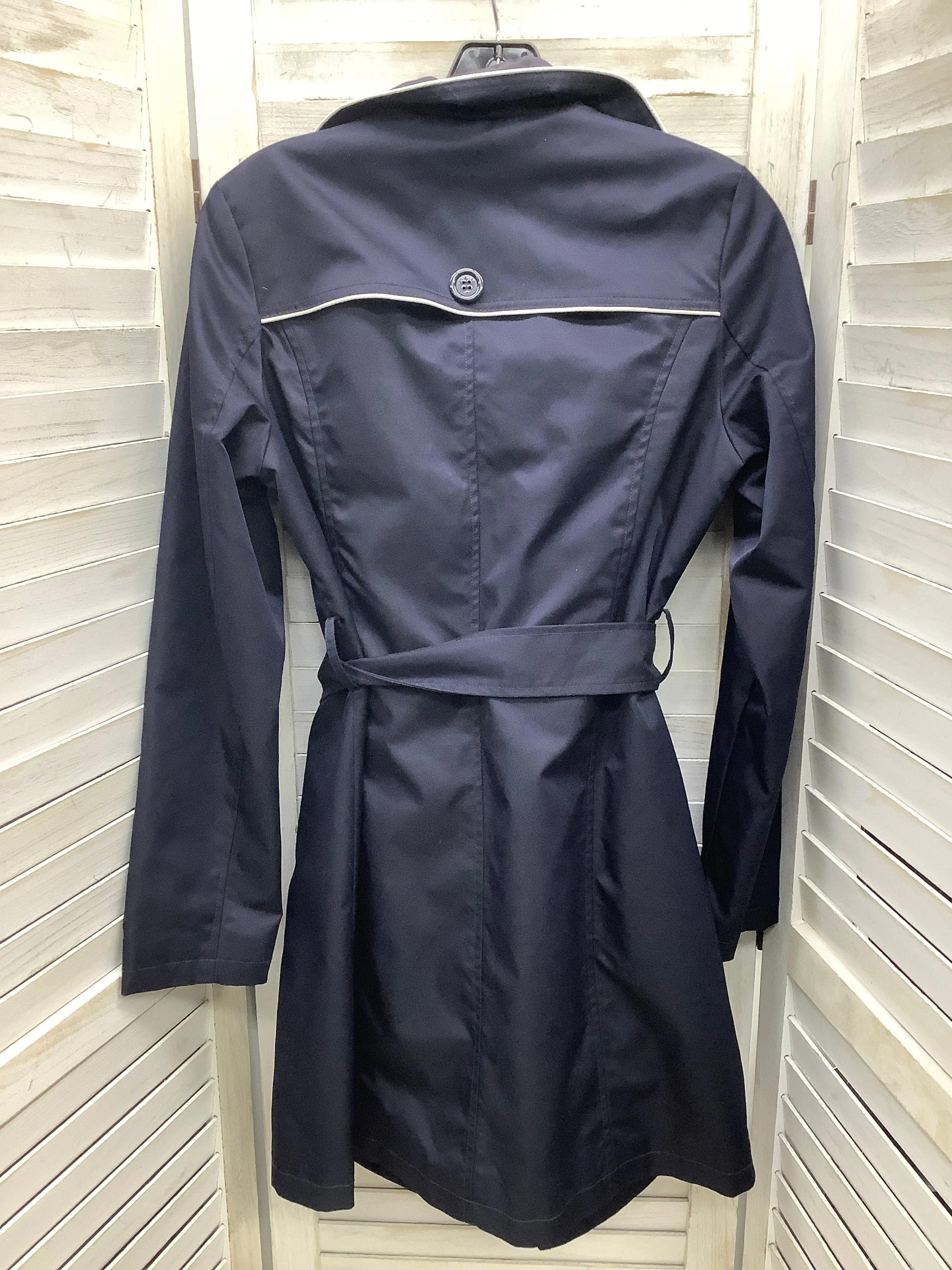 Coat Trench Coat By Clothes Mentor In Blue, Size: 12