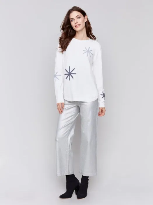 Embroidered Snowflake Sweater