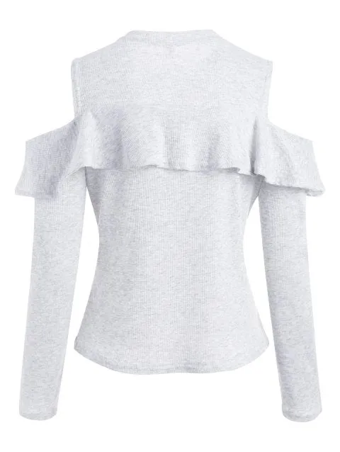 Glamorous Ribbed Cold Shoulder Knitwear