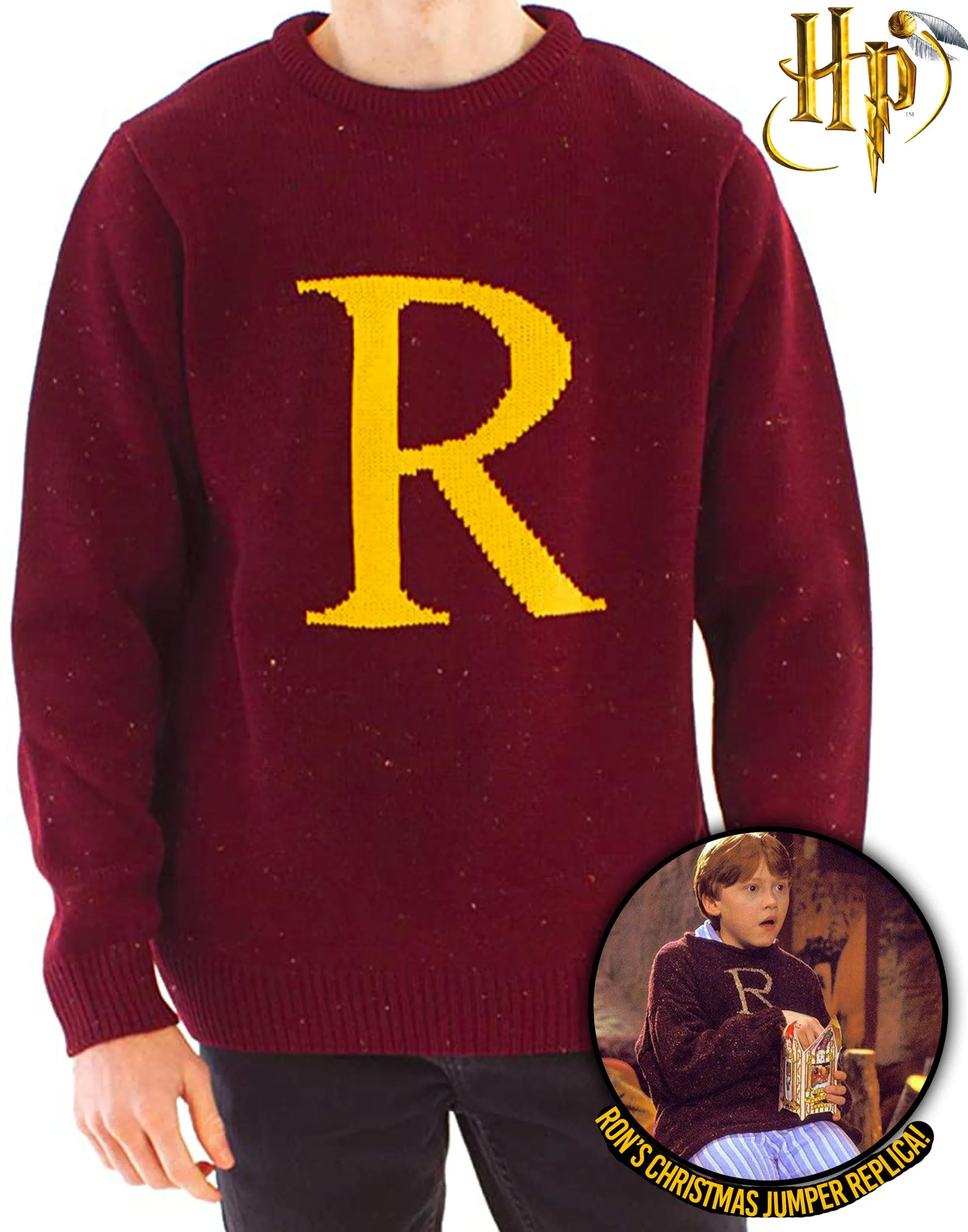 Harry Potter Ron Weasley R Letter Knitted Christmas Jumper