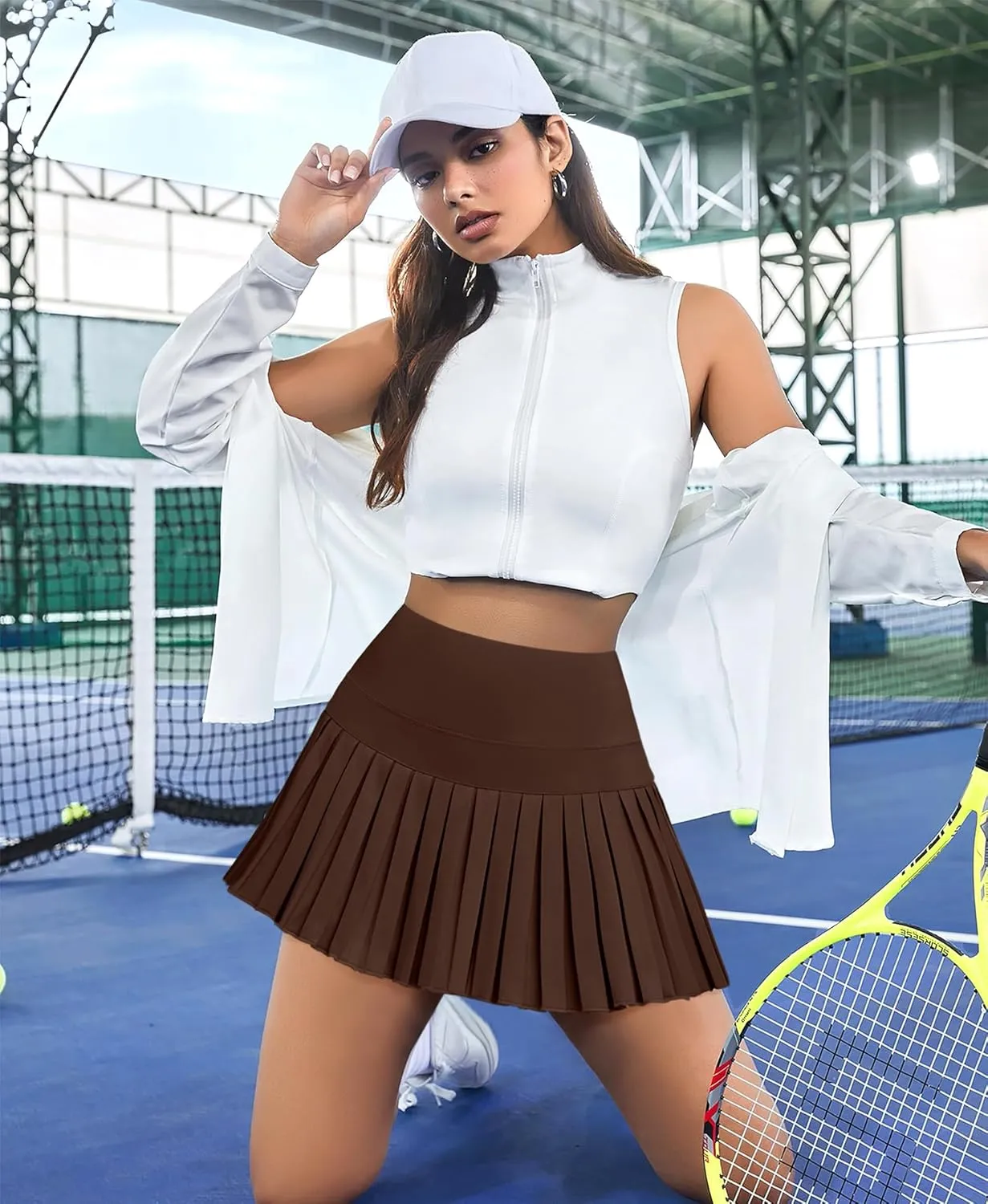 JoyGirl Womens Pleated Tennis Skirt with Shorts High Waisted Golf Skort Mini Skirt Workout Skirt Athletic Skorts with Pockets