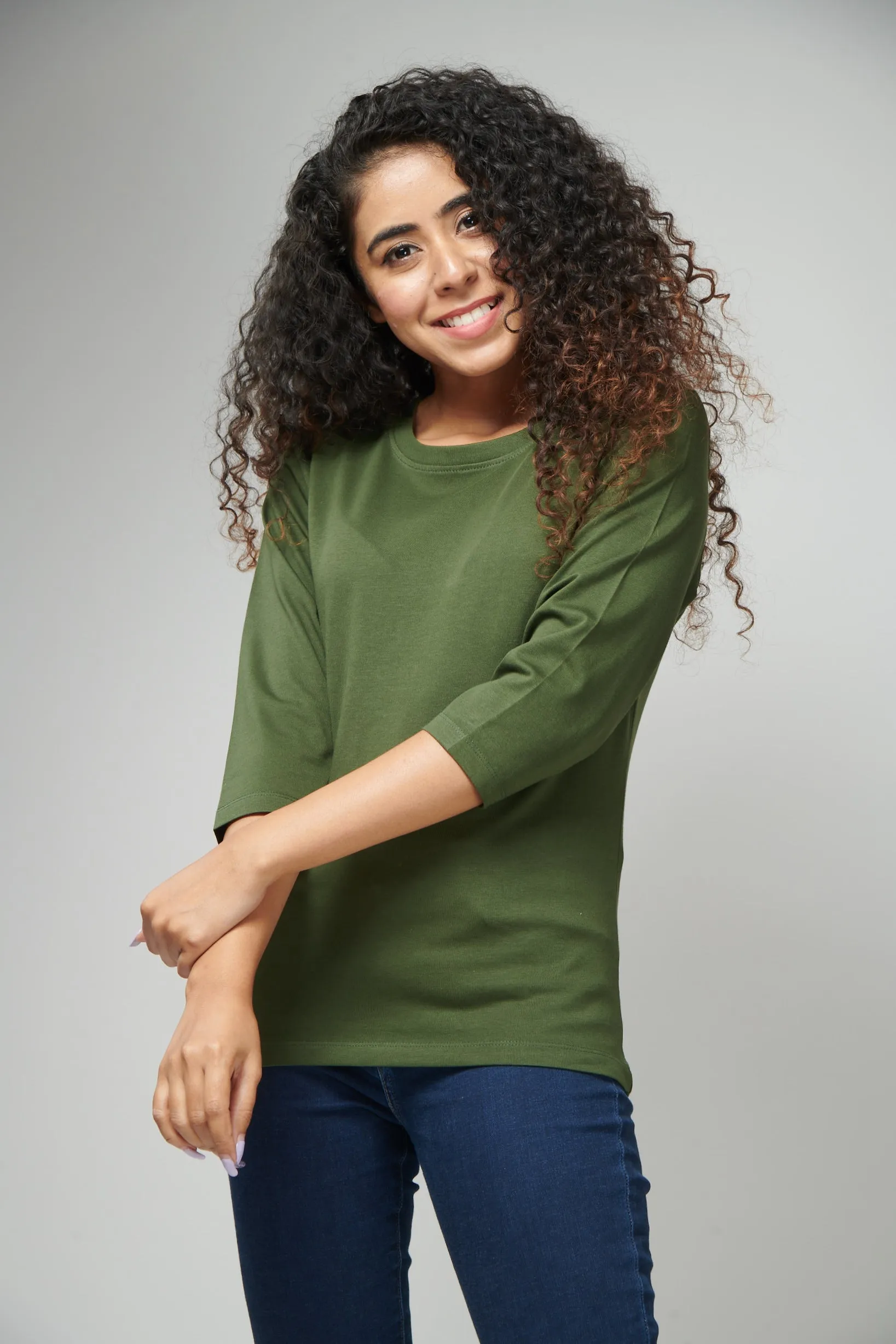 Jungle Green 3/4th Sleeve T-Shirt