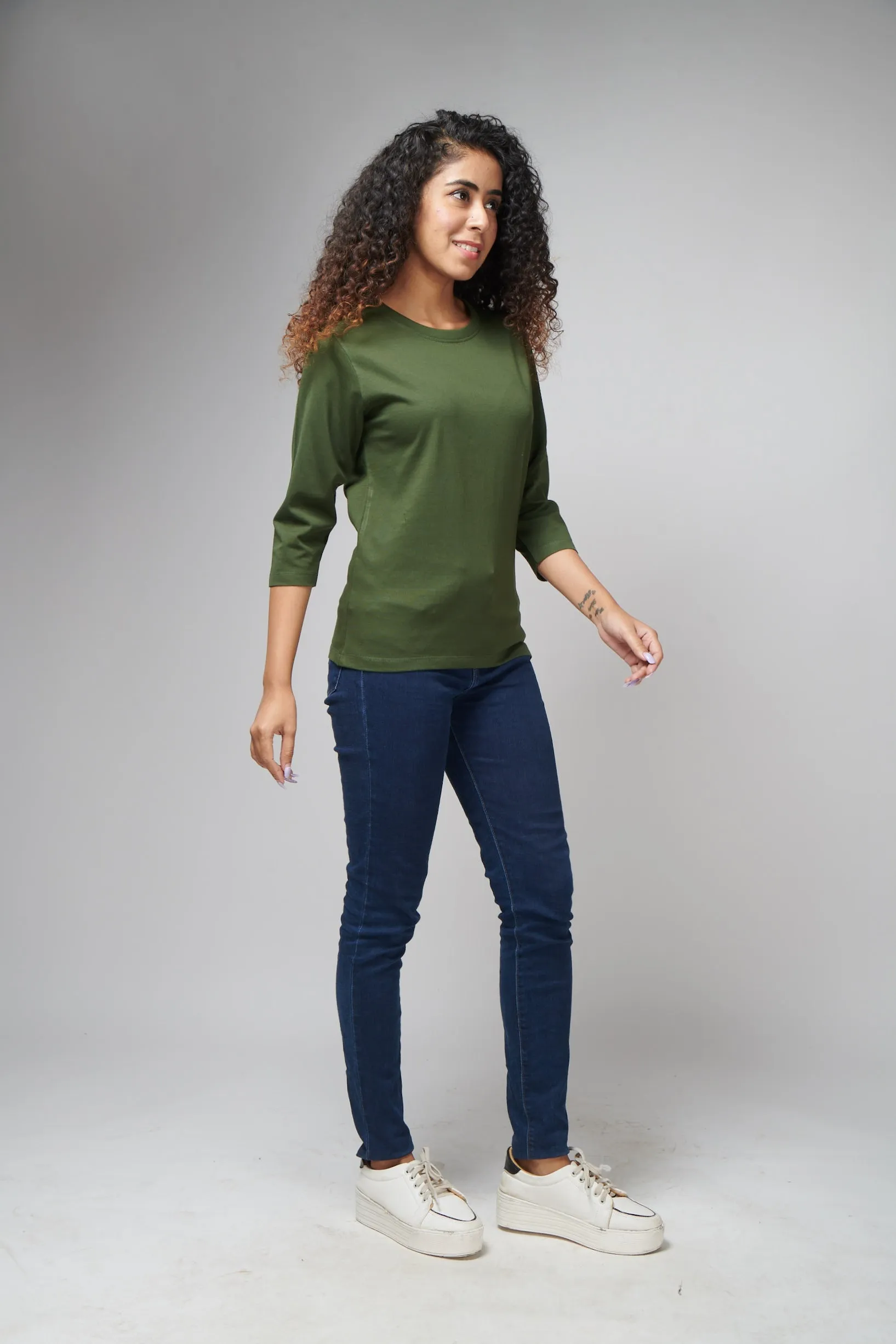 Jungle Green 3/4th Sleeve T-Shirt