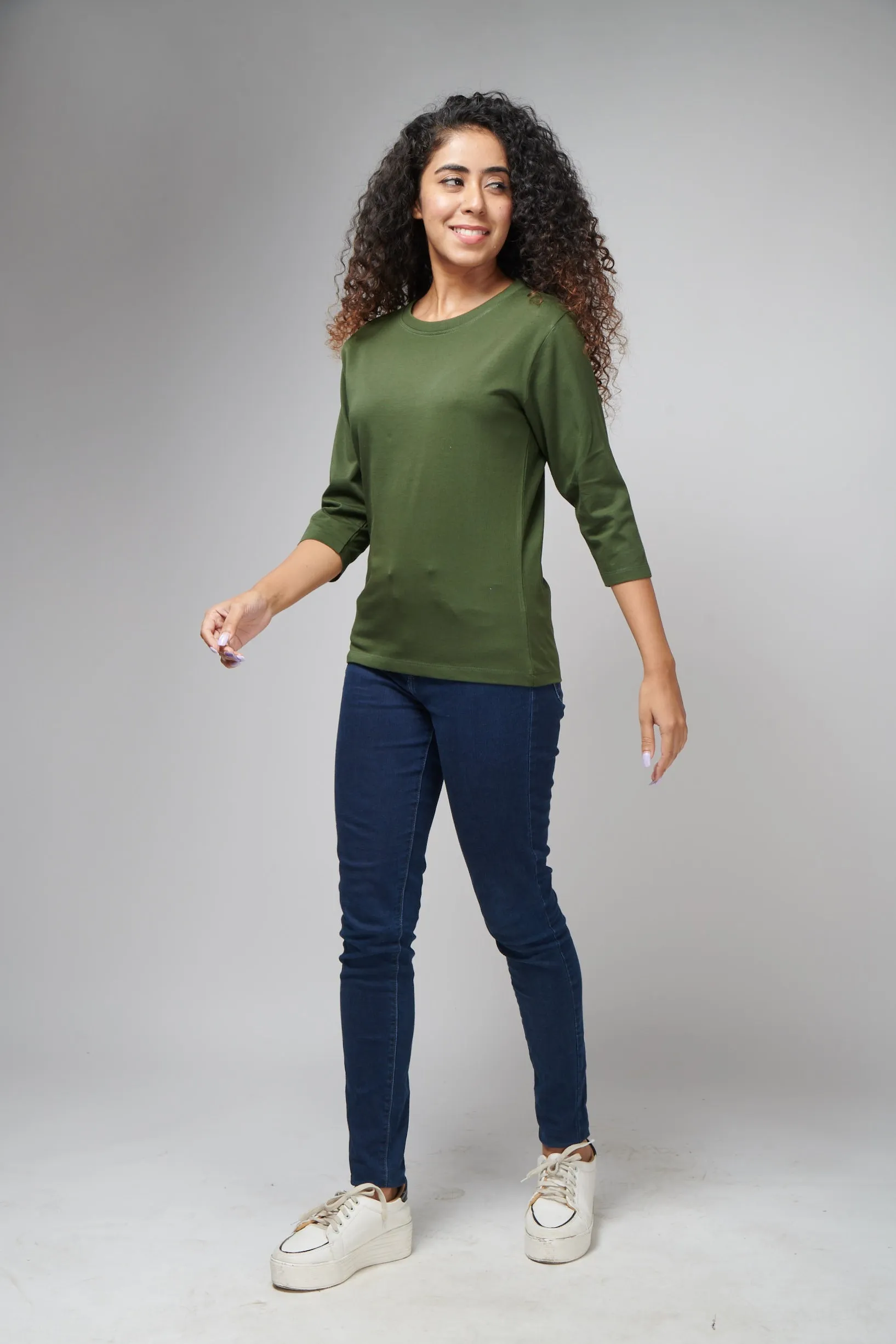 Jungle Green 3/4th Sleeve T-Shirt