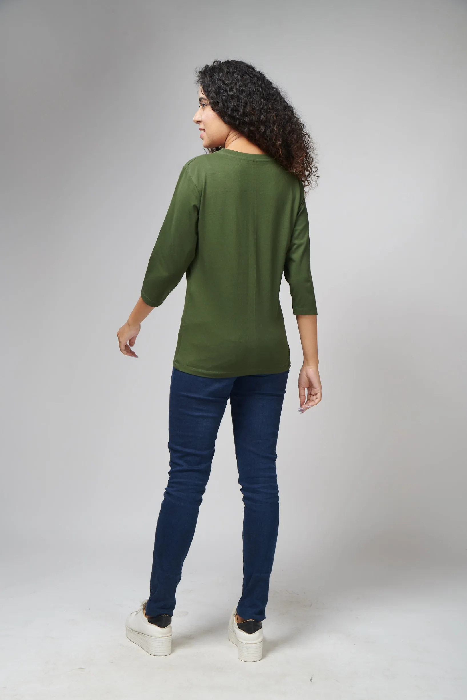 Jungle Green 3/4th Sleeve T-Shirt