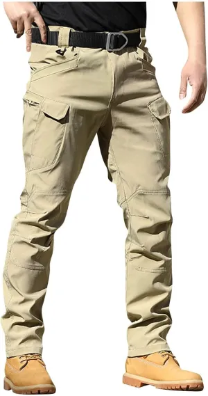 Mens Cargo Pants Work Stretch Multi Pocket Pants Military Tactical Lightweight Pant Hiking Outdoor Waterproof Pants