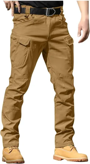 Mens Cargo Pants Work Stretch Multi Pocket Pants Military Tactical Lightweight Pant Hiking Outdoor Waterproof Pants