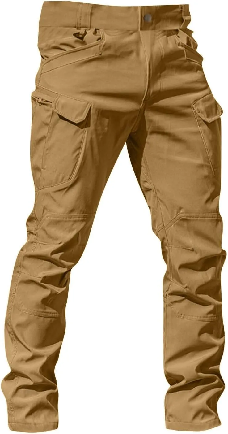 Mens Cargo Pants Work Stretch Multi Pocket Pants Military Tactical Lightweight Pant Hiking Outdoor Waterproof Pants