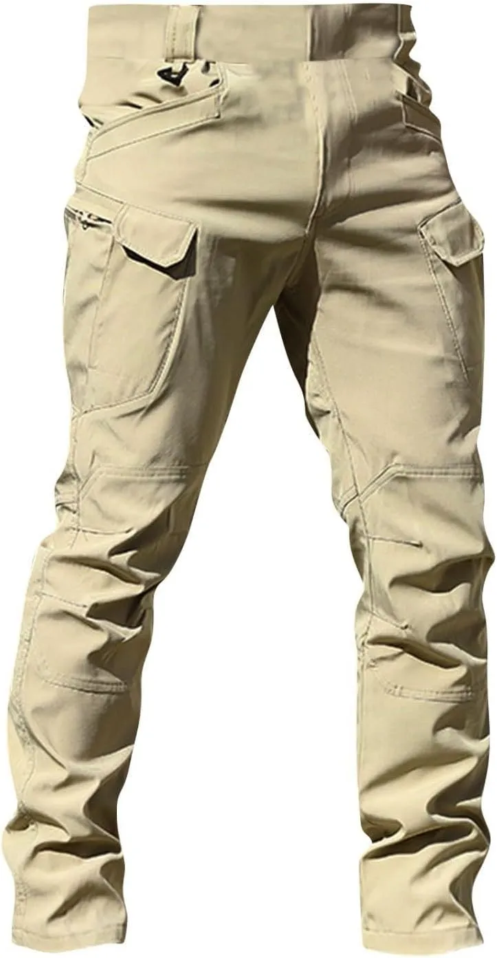 Mens Cargo Pants Work Stretch Multi Pocket Pants Military Tactical Lightweight Pant Hiking Outdoor Waterproof Pants