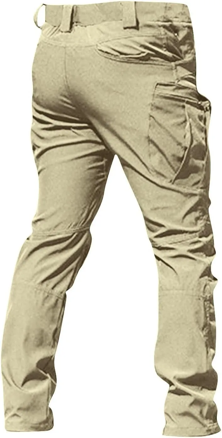 Mens Cargo Pants Work Stretch Multi Pocket Pants Military Tactical Lightweight Pant Hiking Outdoor Waterproof Pants