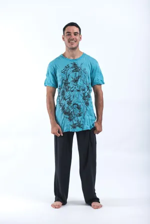 Mens Octopus Weed T-Shirt in Turquoise