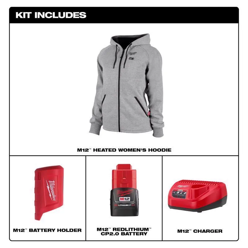 Milwaukee Tool XS Women's Heated Hoodie Kit Gray