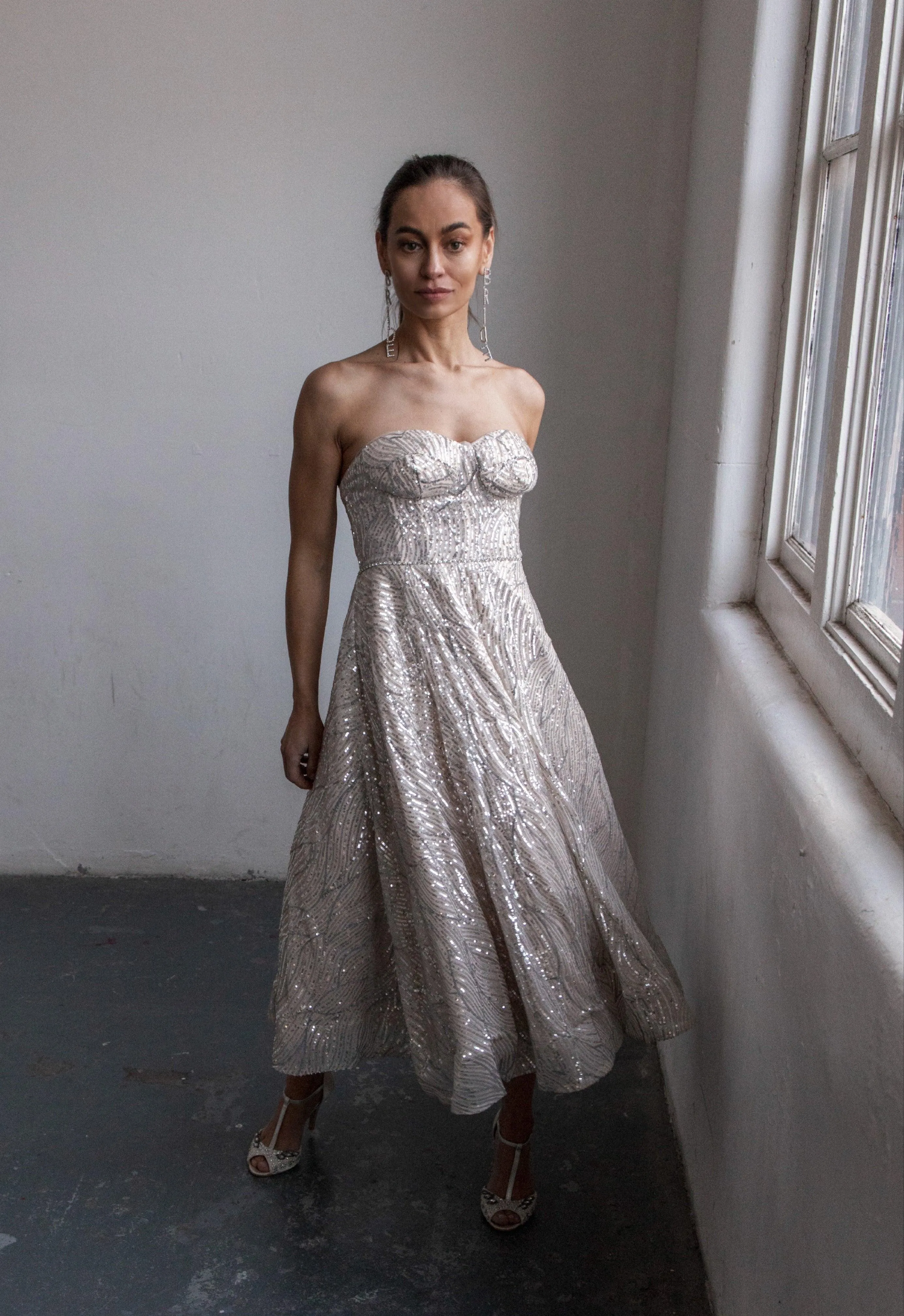 Mini Sequin Reception Dress