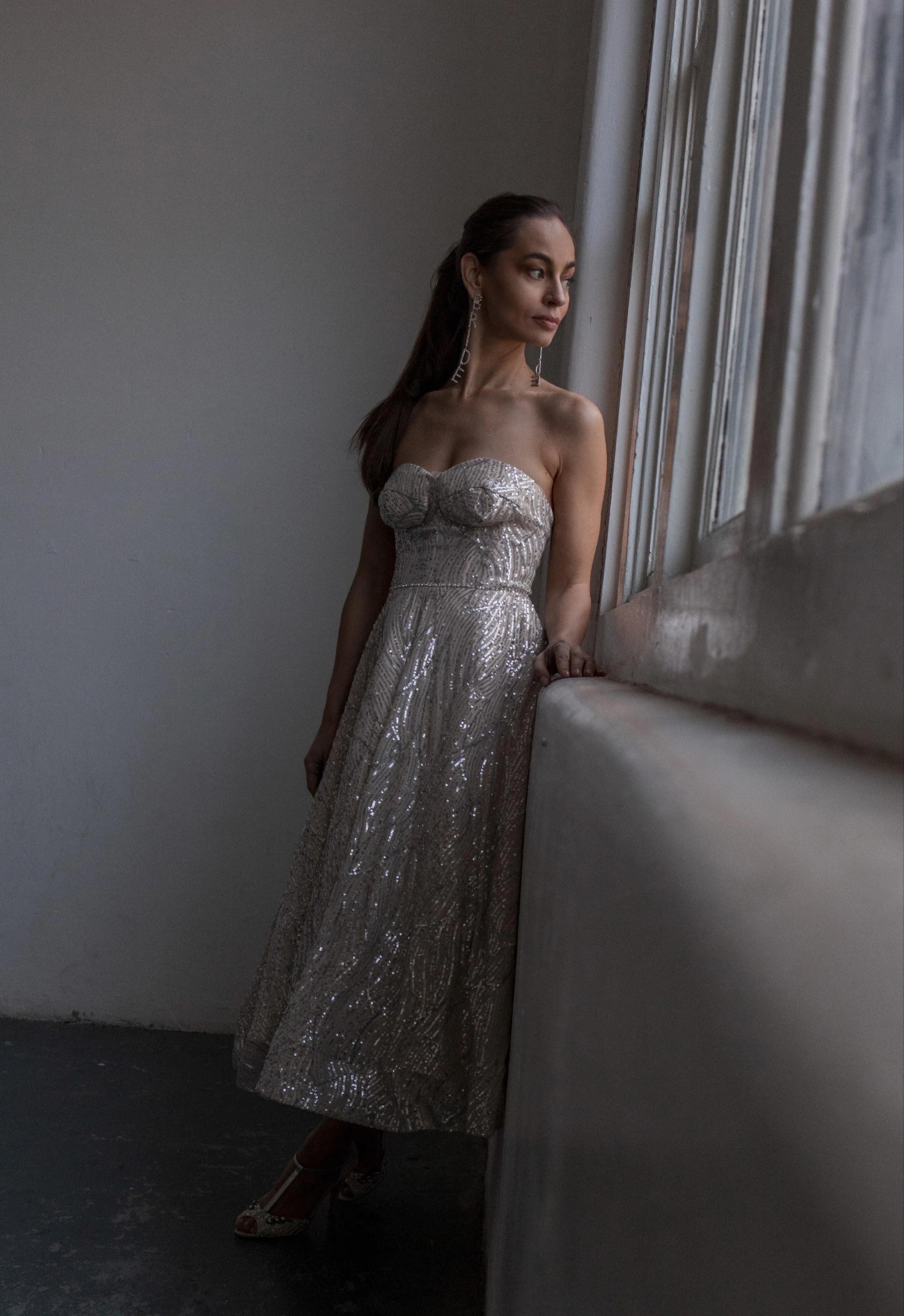 Mini Sequin Reception Dress
