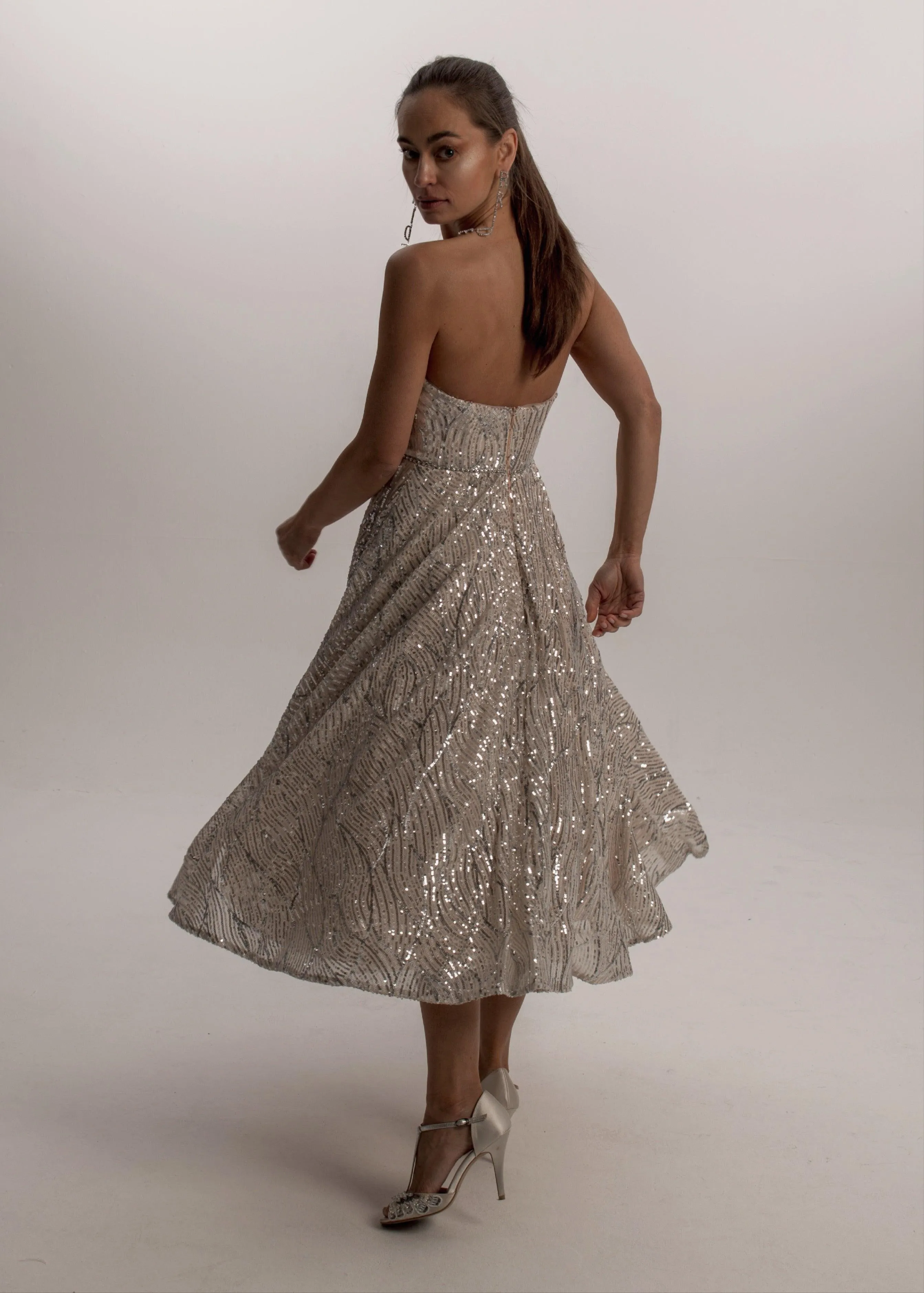 Mini Sequin Reception Dress