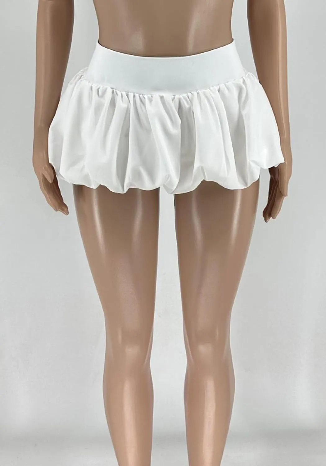 Molisry Women's Y2K Bubble Skirt Streetwear High Waisted Stretchy Cute Flared Puffy Pleated Mini Skirt 2024 Summer