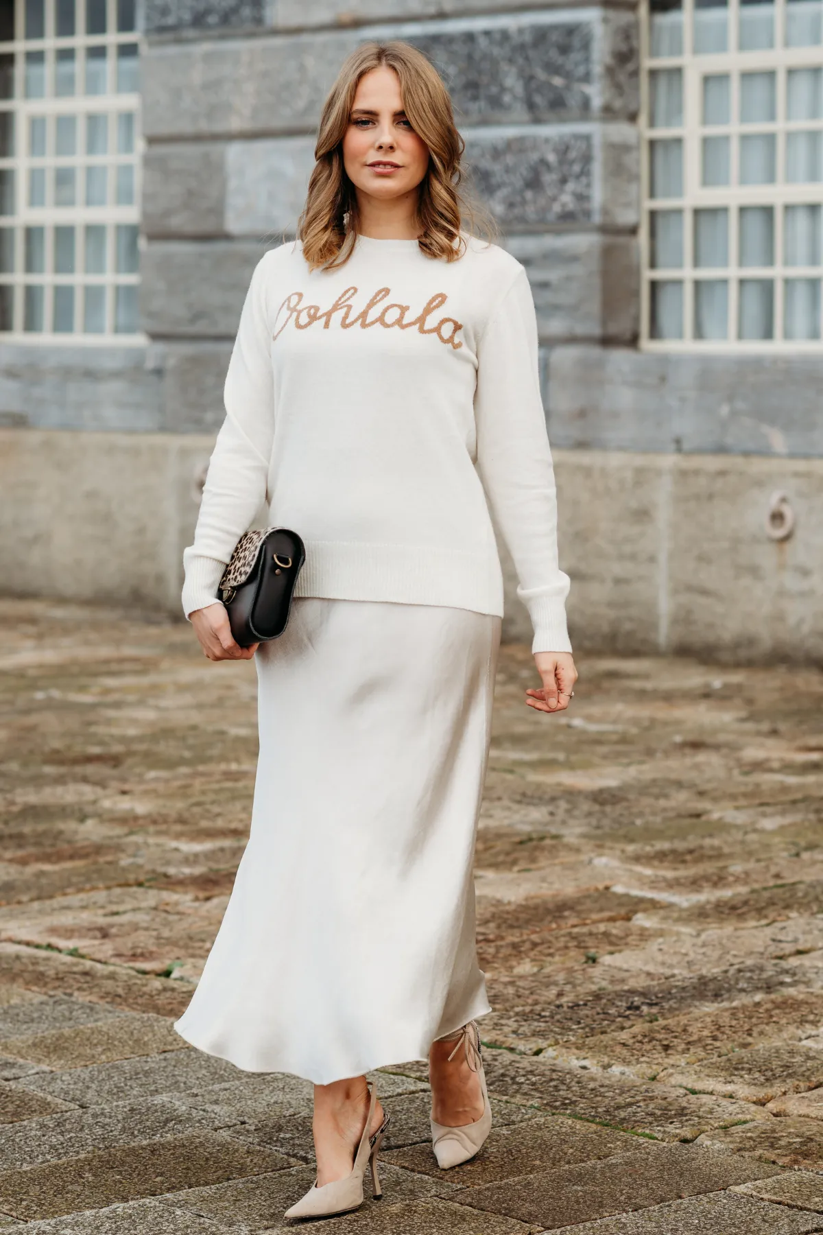 Ooh La La Cashmere Blend Jumper | Cream x Mocha
