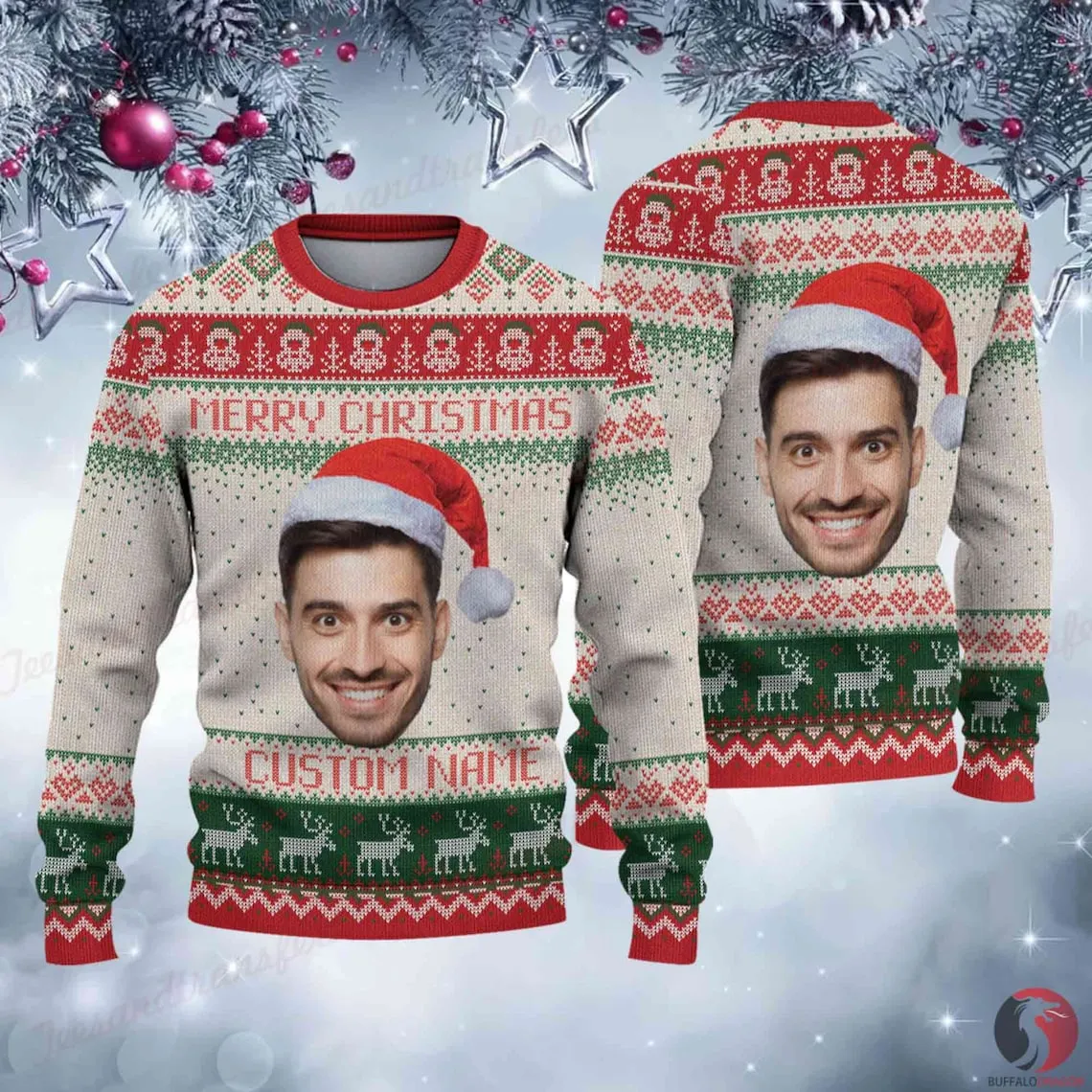 Personalized Face Sweater For Christmas Custom Ugly Christmas Sweater Ugly Sweater 2023 Ugly Christmas Sweater With Picture