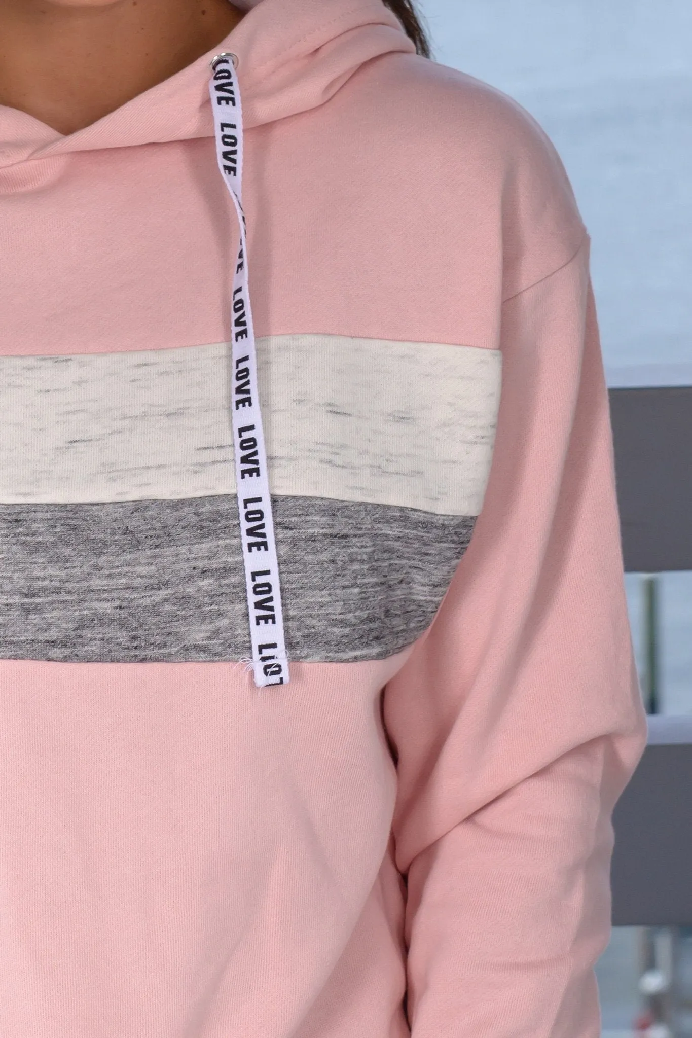 Pink Hoodie with Tie Waist