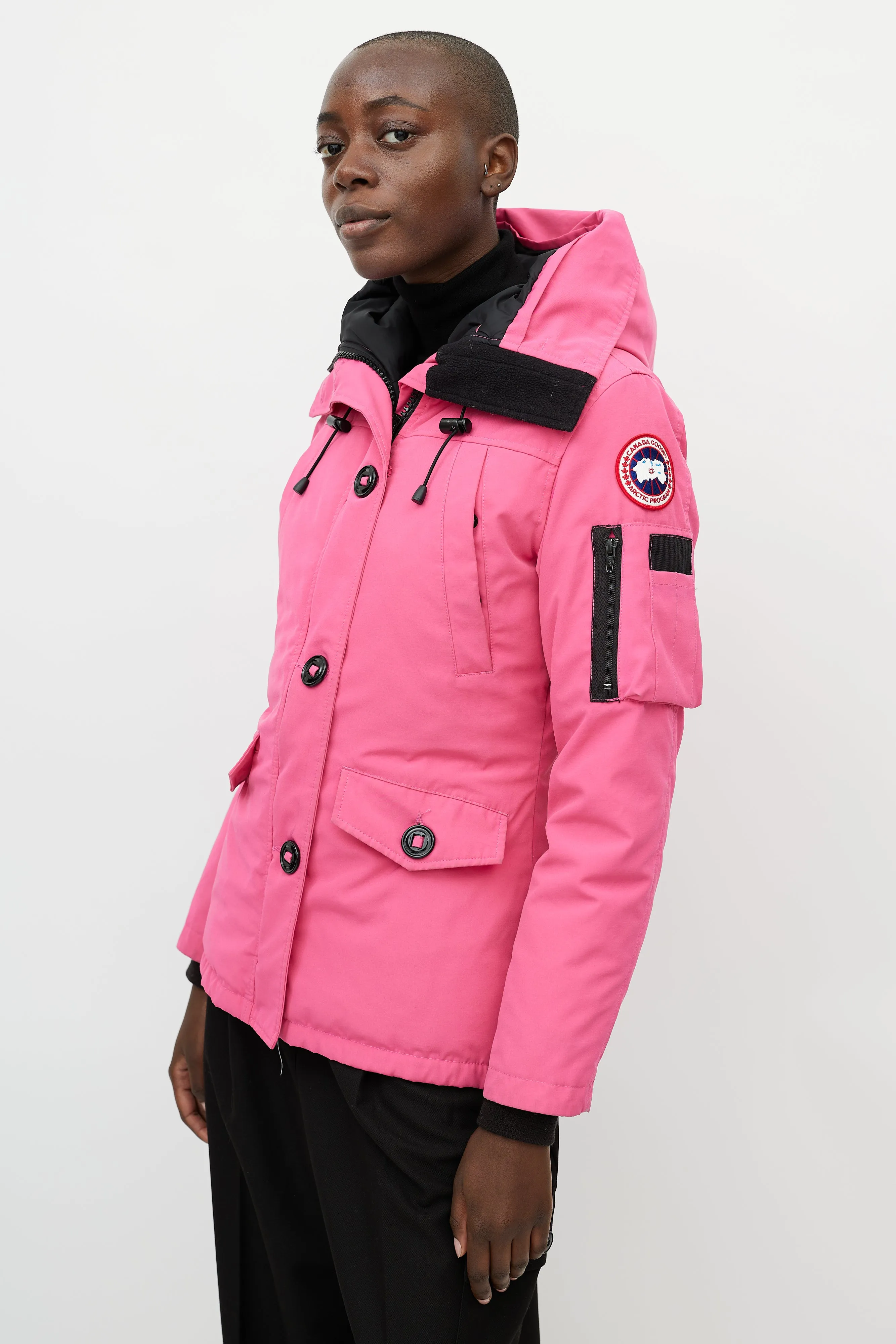 Pink Woven Down Jacket