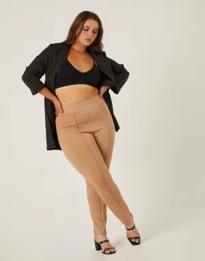 Plus Size Front Seam Stretch Pants