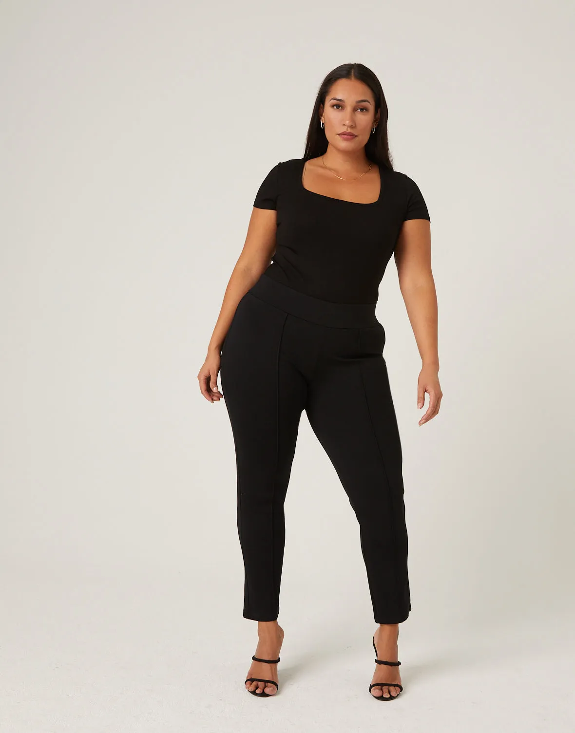 Plus Size Front Seam Stretch Pants