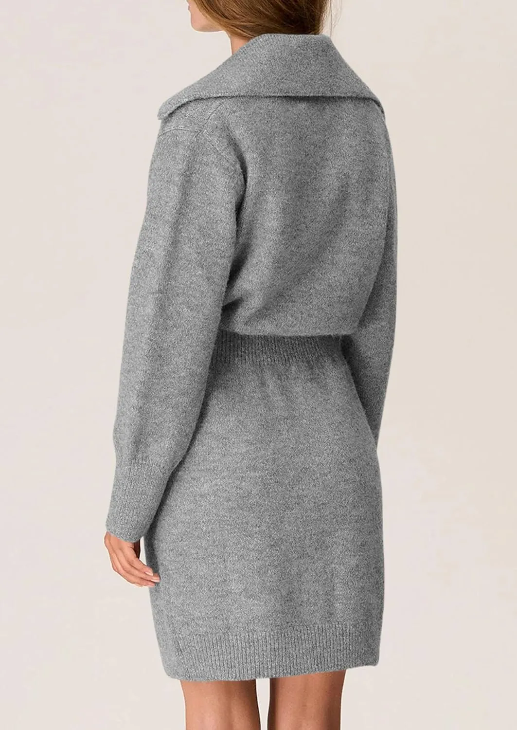 PRETTYGARDEN Sweater Dresses for Women 2025 Trendy Long Sleeve Button Down Short Spring Dress