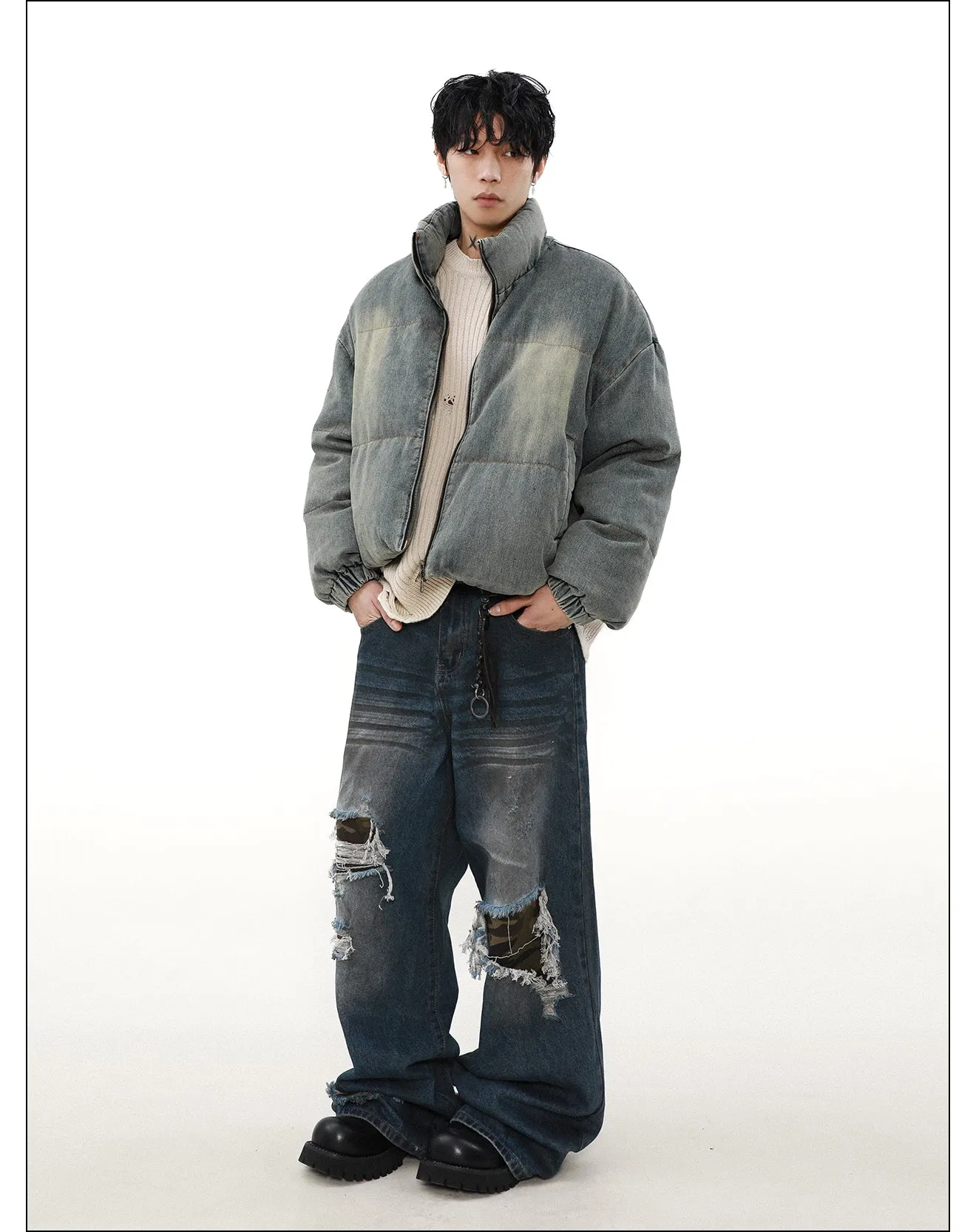 QS164B denim down jacket