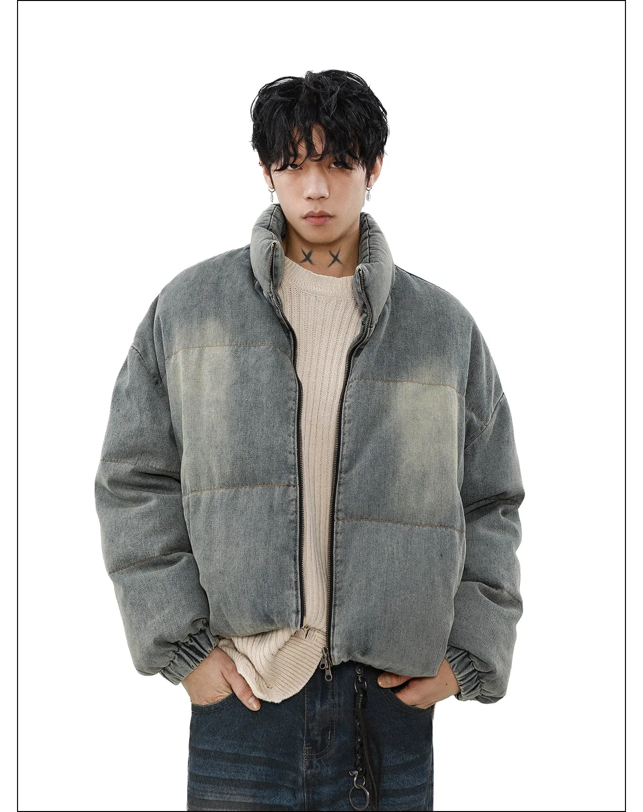 QS164B denim down jacket