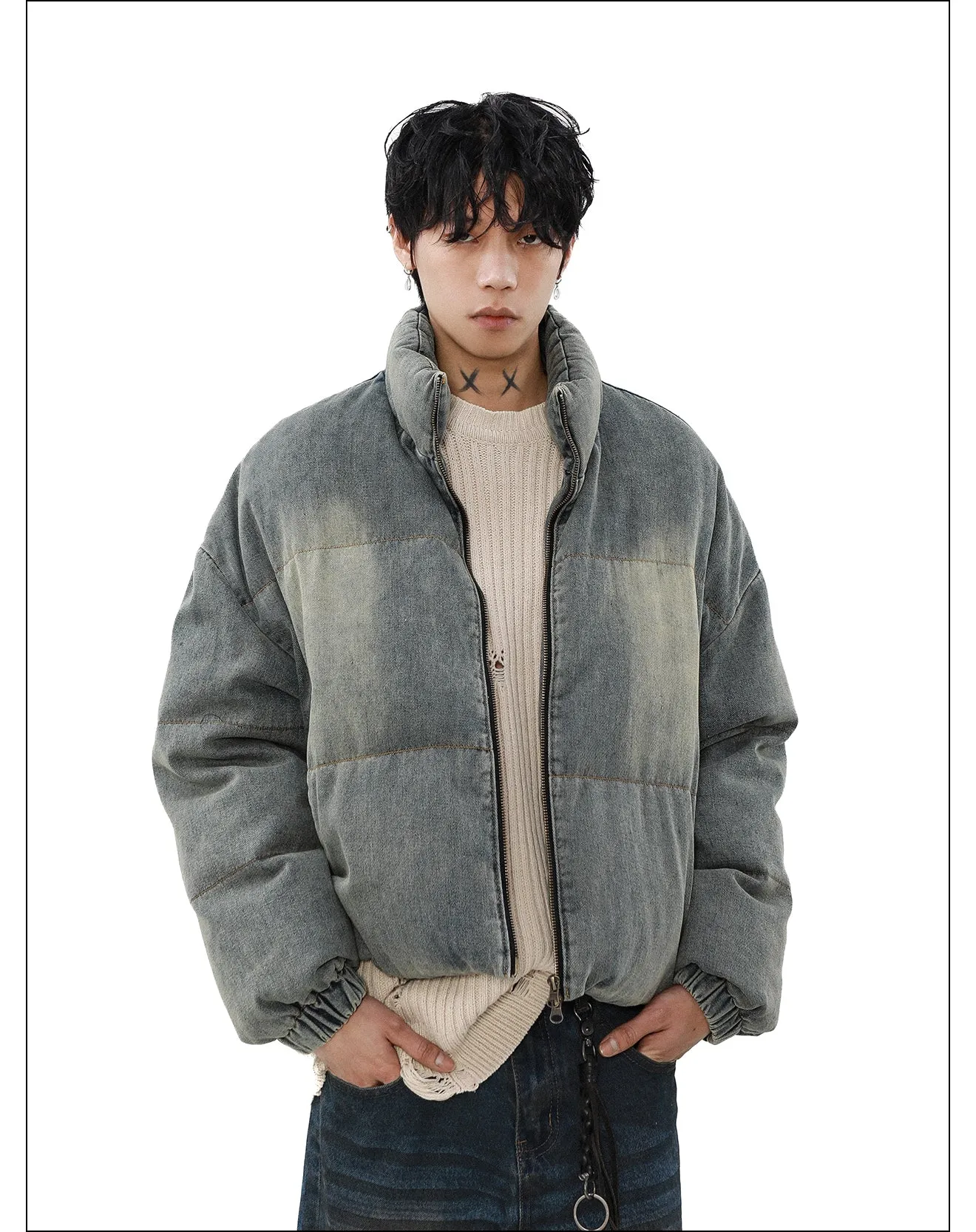 QS164B denim down jacket