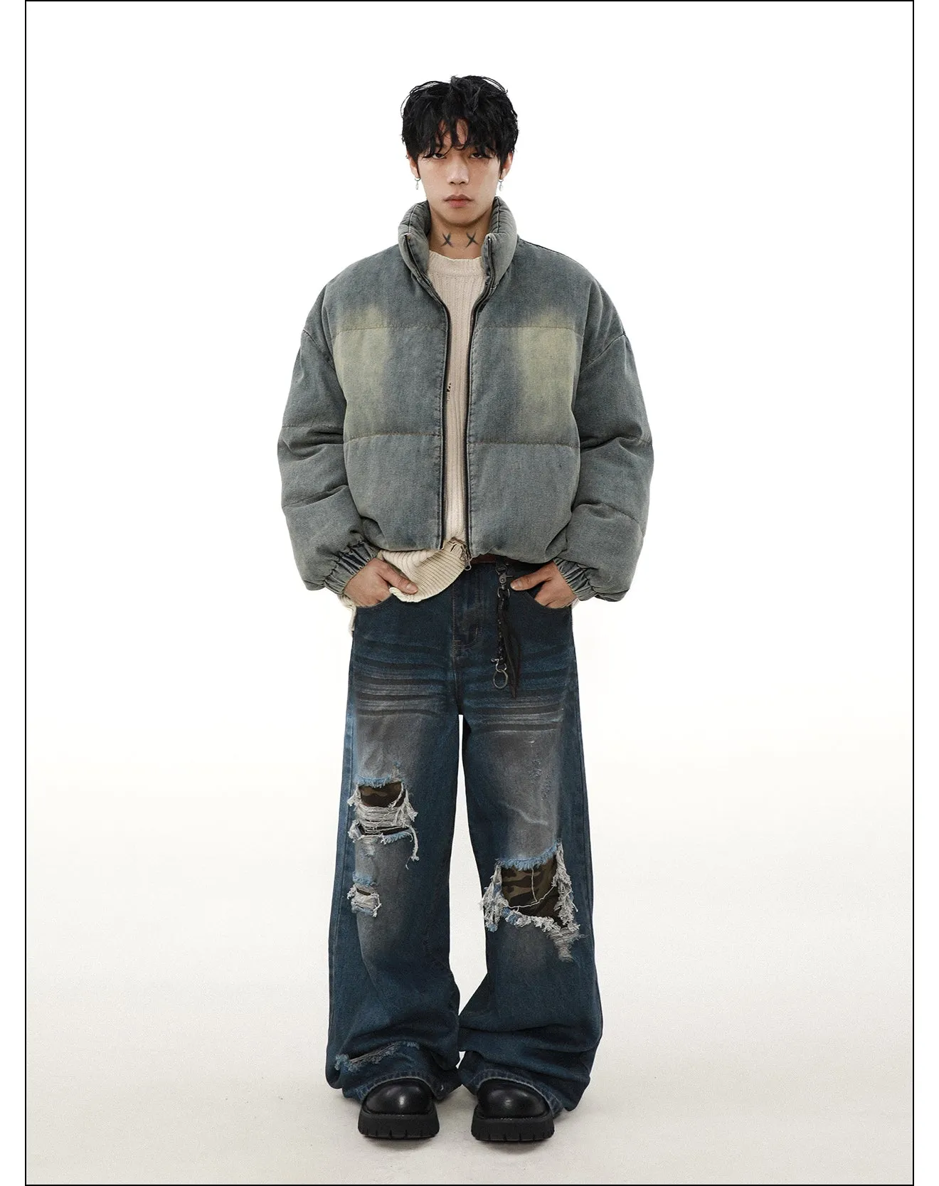 QS164B denim down jacket