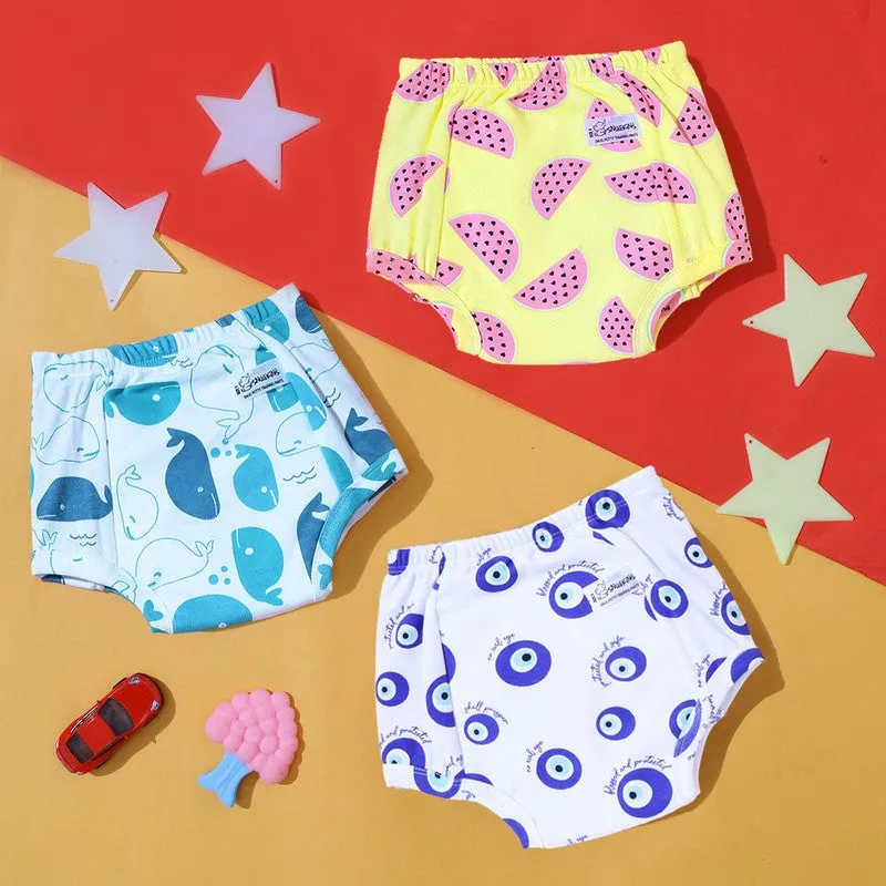 Size 3 Playtime Trio - Snug Potty Training Pull-up Pants Kids 100% Cotton (Fits 3-4 years) - Pack of 24