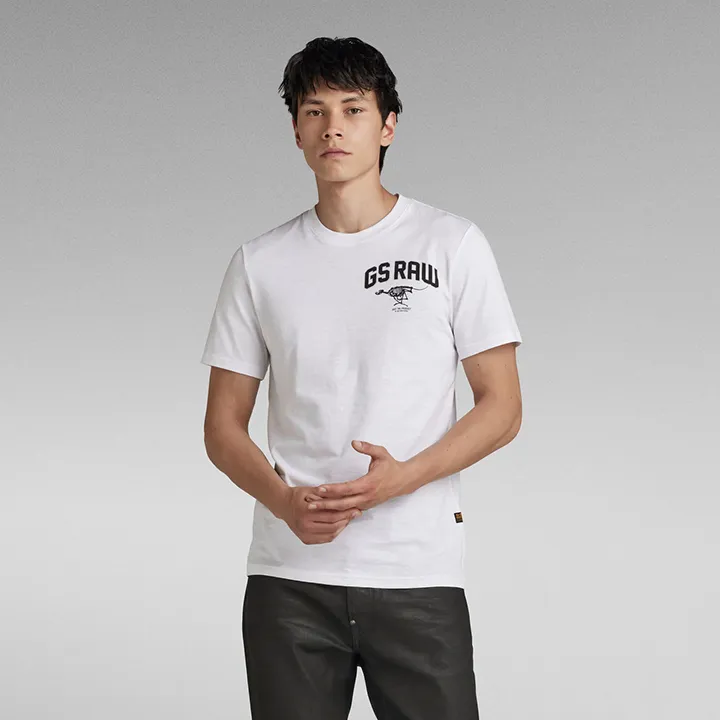 Skeleton Dog Chest Slim Tee (White) - GD24424C372110
