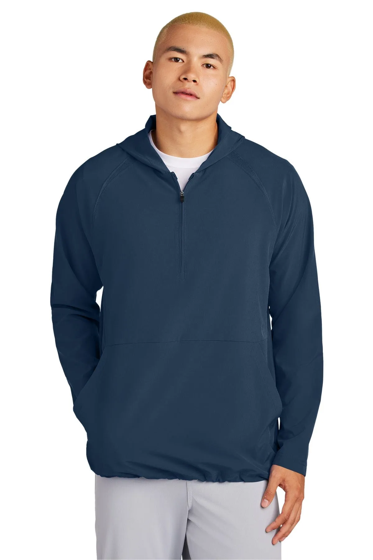 Sport-Tek JST488: Repeat 1/2-Zip Long Sleeve Hooded Jacket