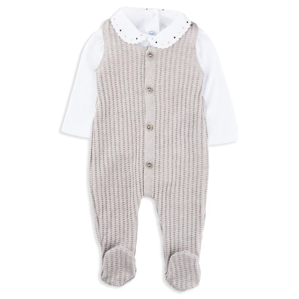 Taylor Merino Wool Sand Footed Romper