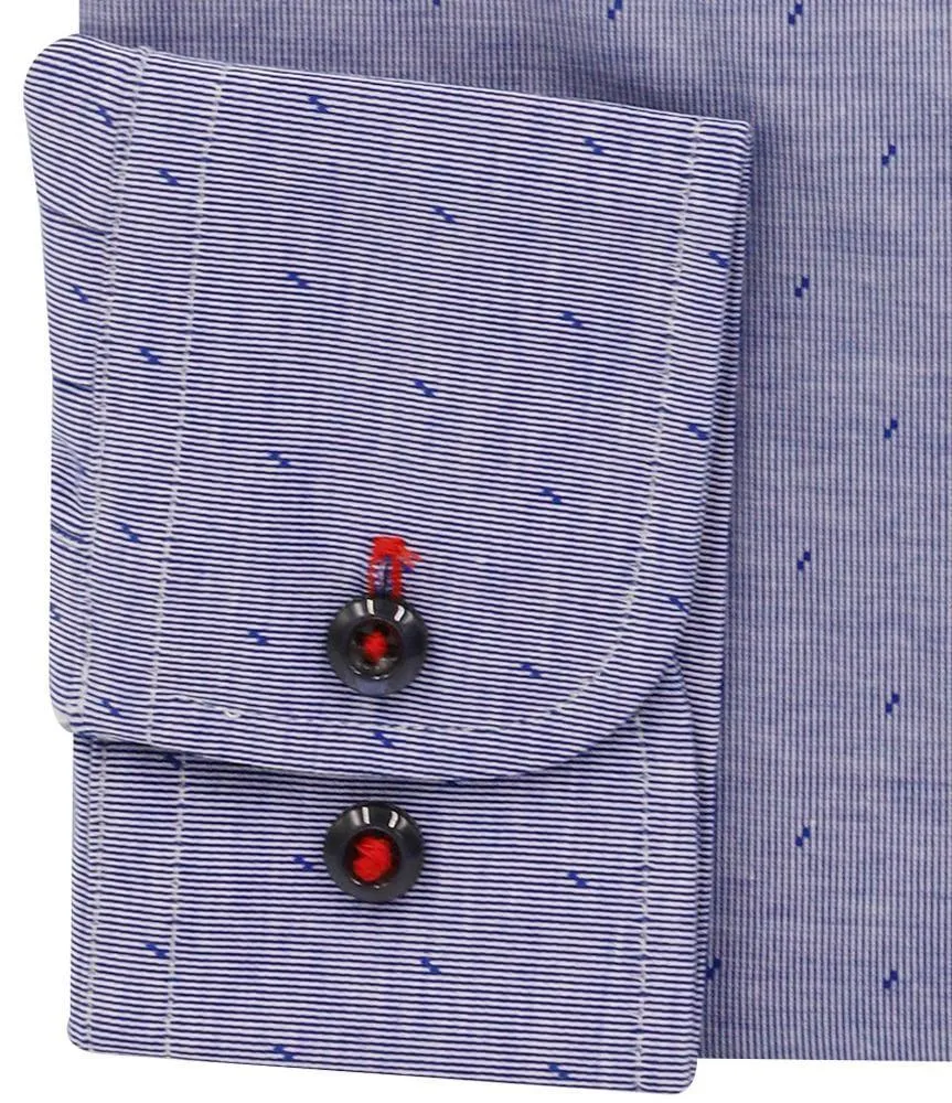 The Athleshirt - Cotton Knit Navy Sttripe with Dots